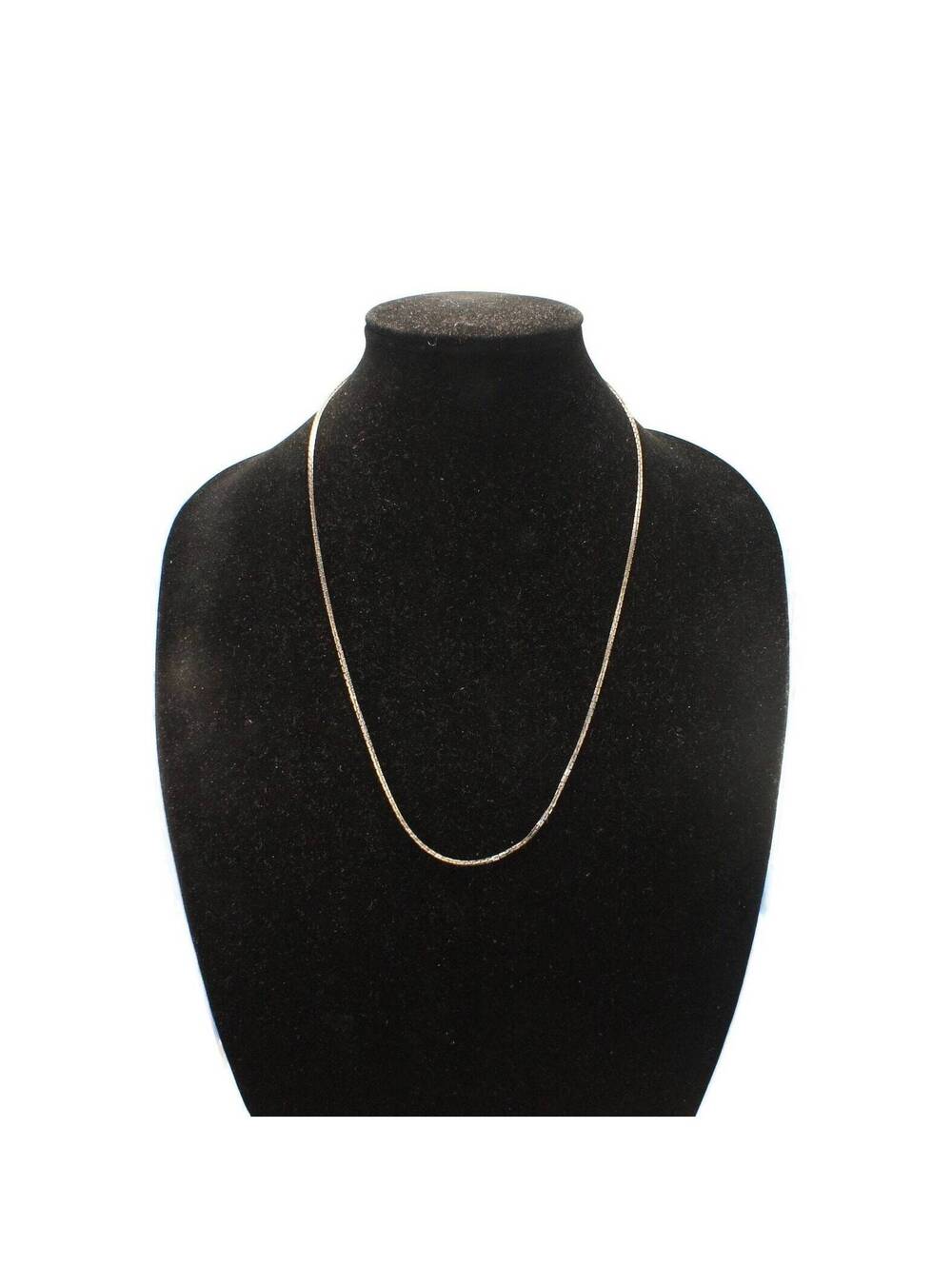 Vintage Gold Tone 24" Chain with Spring Ring Clasp. Marked Hong Kong.